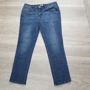 Liz Claiborne Women Petite P8 Mid Rise Classic Fit Ankle Jeans